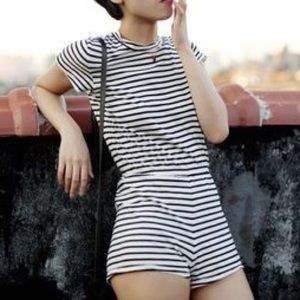 American Apparel Striped Black and White Romper